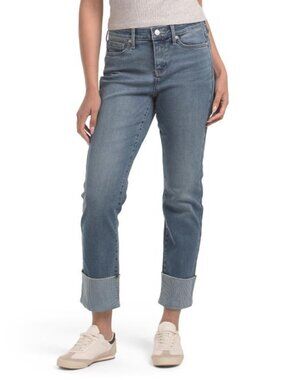 NYDJ Sheri Slim Ankle Jeans With Wide Striped Cuffs